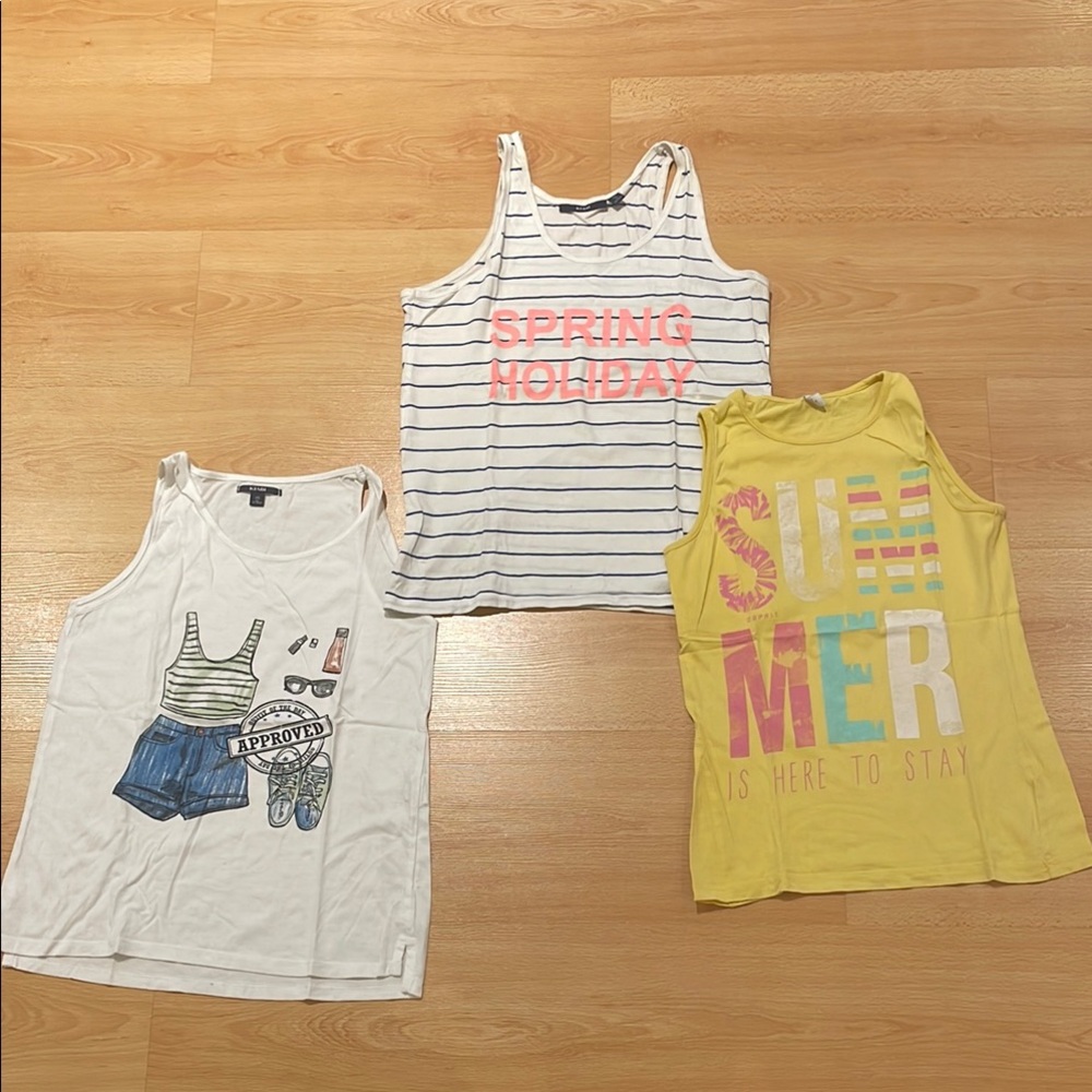 Kids Summer Tank Tops - White, Yellow, and Multicolor